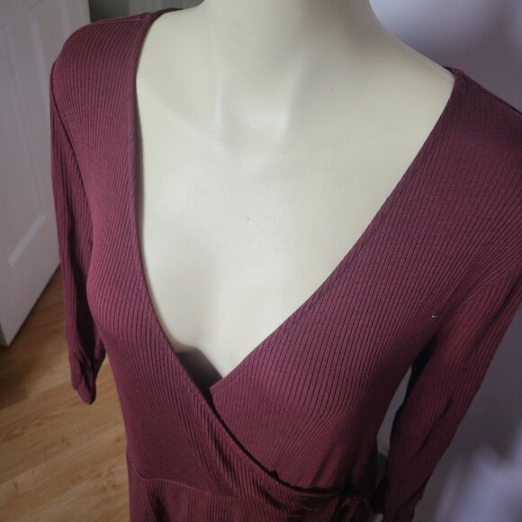 Forever 21+ Red Ribbed Dress - Picture 2 of 4